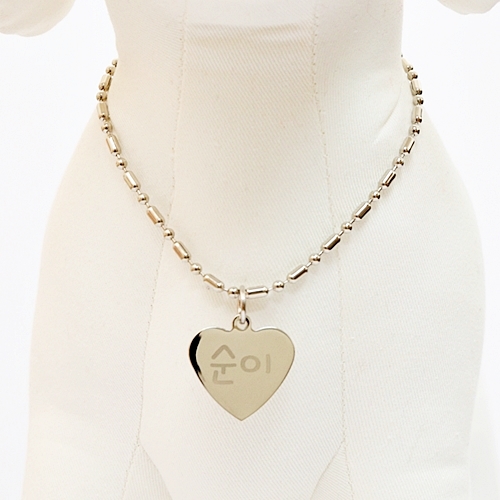 온다펫 1+1 실버하트 애견목걸이 인식표 9,900원