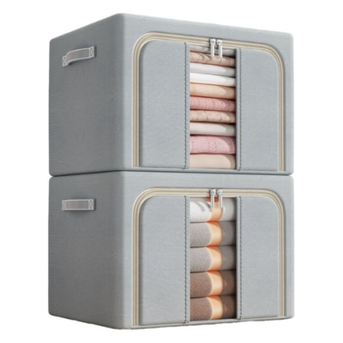 비벤너스 대용량 철제프레임 와이어 리빙박스, 2개, 라이트그레이 16,000원