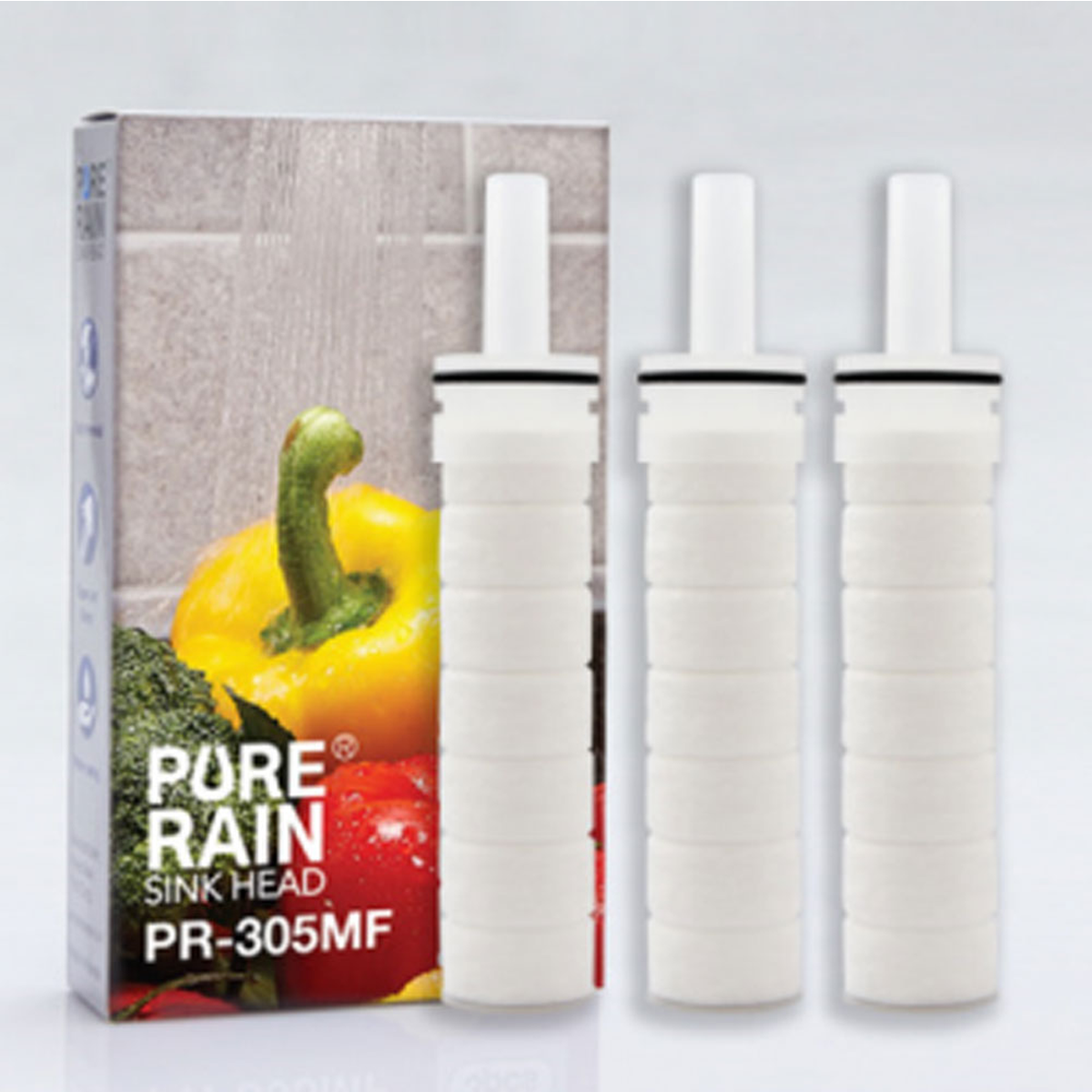 퓨어레인 주방수전 PR-305,303 PR-303RF, PR-305MF /3개입 정수필터 주방필터 녹물필터 싱크헤드 핸들필터 녹물제거 리필필터 9,800원