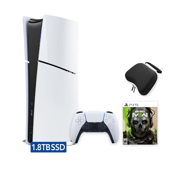 PlayStation 5 슬림 업그레이드 1.8TB 디지털 에디션 콜 오브 듀티 모던 워페어 II 번들 및 마이트릭스 컨트롤러 케이스 - 흰색, PS5 PCIe SSD 게이밍 1,697,400원