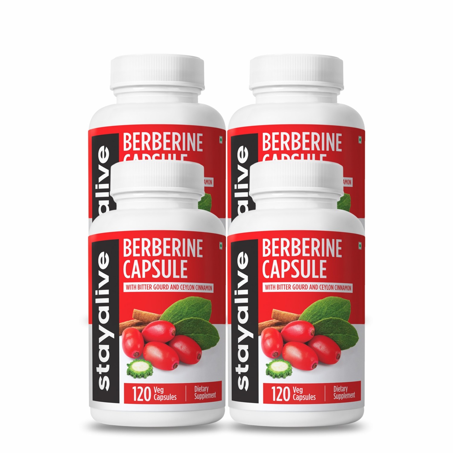 StayAlive 3in1 프리미엄 베르베린 HCL 캡슐, 30:1 슈퍼 추출물, 43000mg 상당, 실론 시나몬 & 비터 박, 신체 관리 및 심혈관 심장 지원, 120 비건 알 109,900원