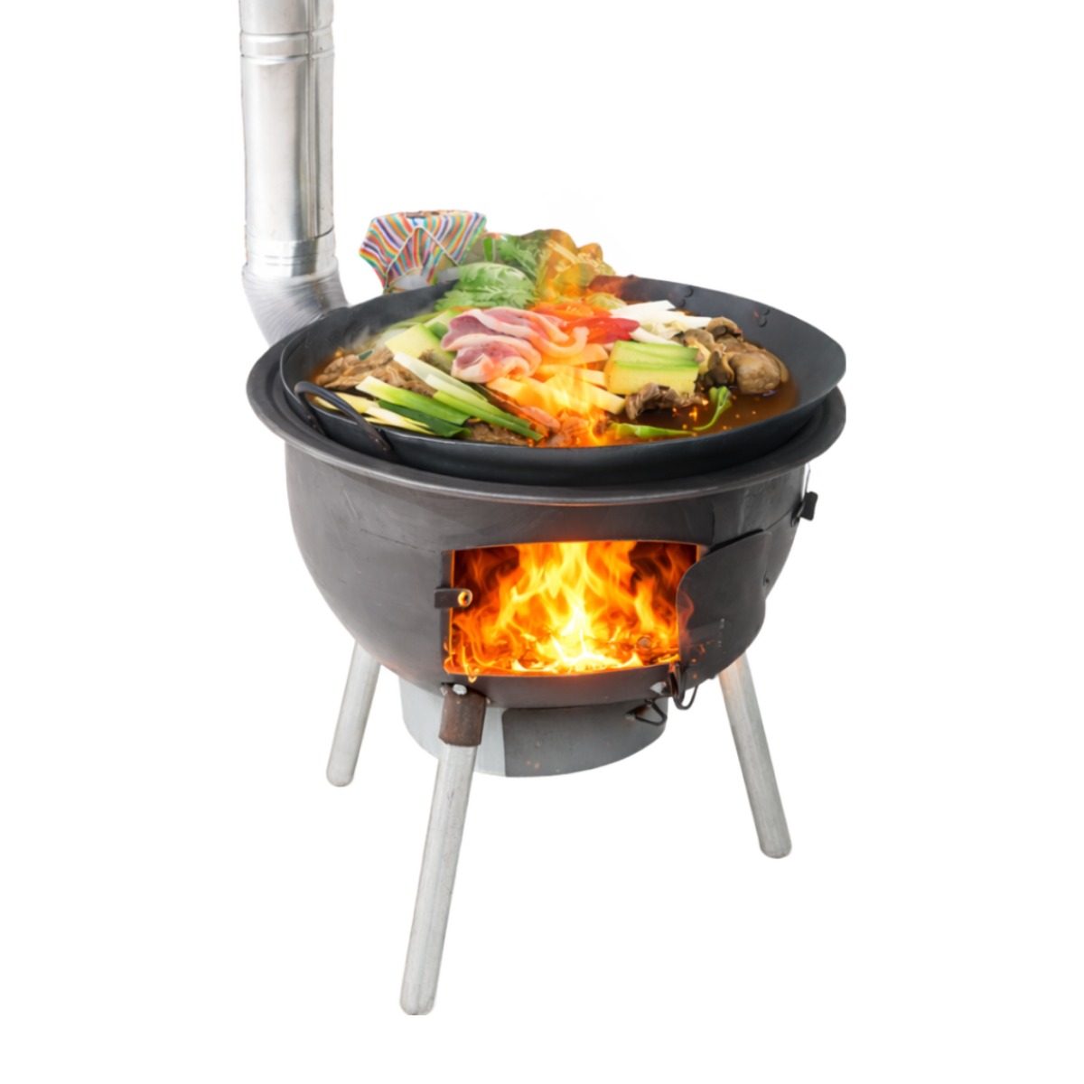 레저다모아 드럼통 소각로 가마솥 캠핑 화덕 숯불 바비큐 그릴 아궁이 원형3발 불멍 화롯대, 1개 69,500원