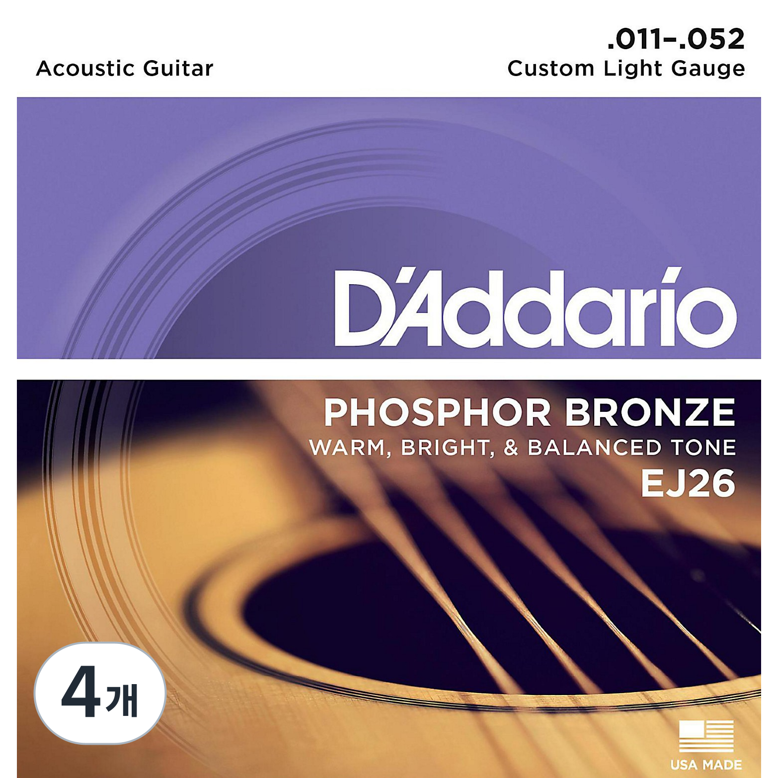 다다리오 어쿠스틱 기타 통기타 스트링, 팩토리벌크, 4개, EJ26 35,510원