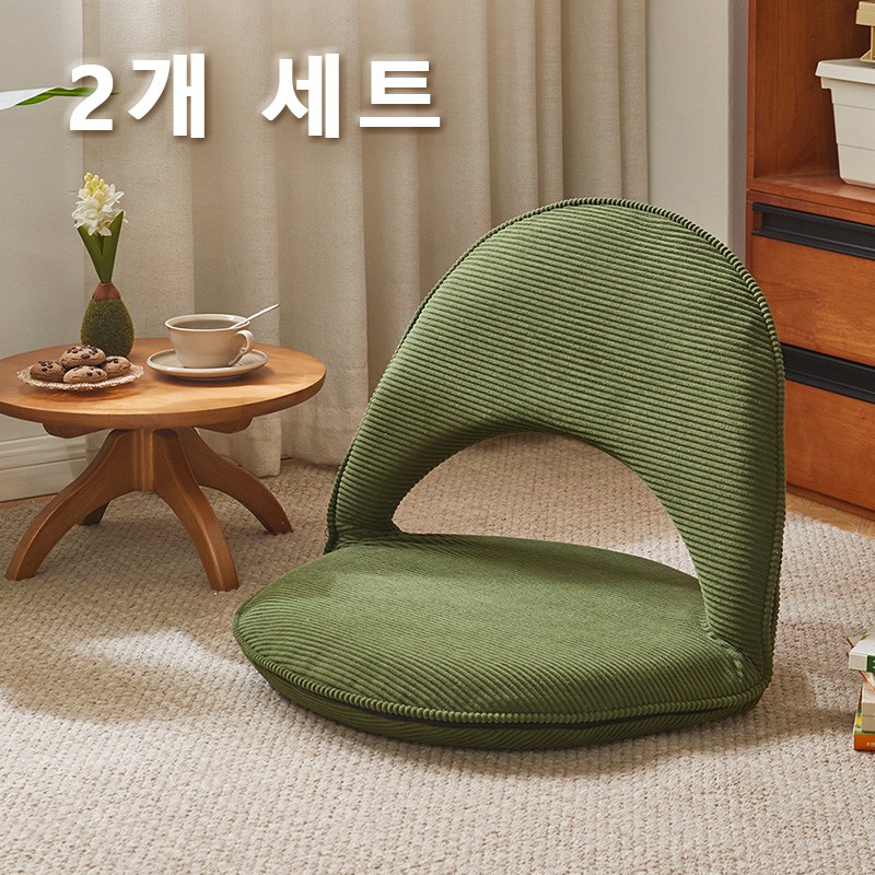 에코 소라노 좌식 의자 두꺼운 바닥 의자 등받이 접이식 의자 2개 세트 49,900원
