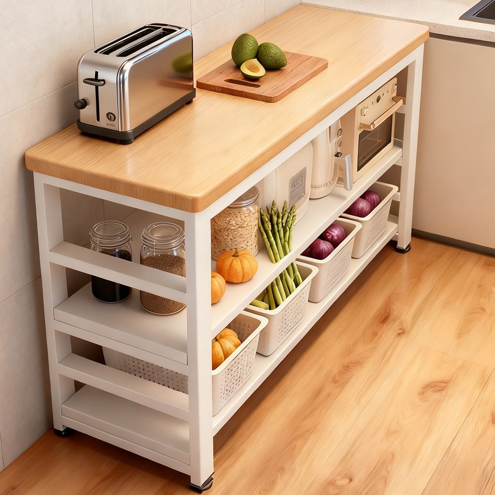 Seekfun 업그레이드 주방 수납장 하중240kg 3단 테이블 튼튼한 와이드 수납 선반 식탁 렌지대 작업용 65,510원