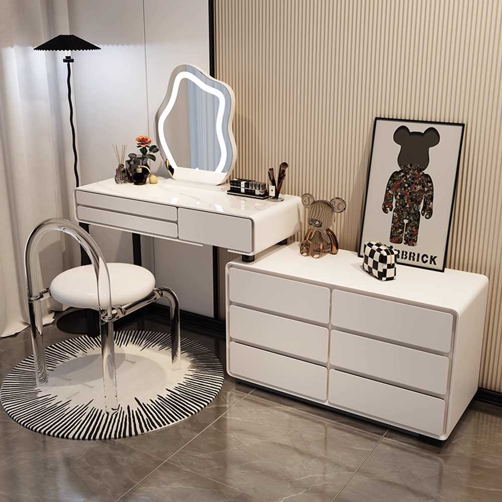 데일리유즈 LED거울 화장대세트 서랍장 원목 확장형 완제품 인테리어 가구 301,400원