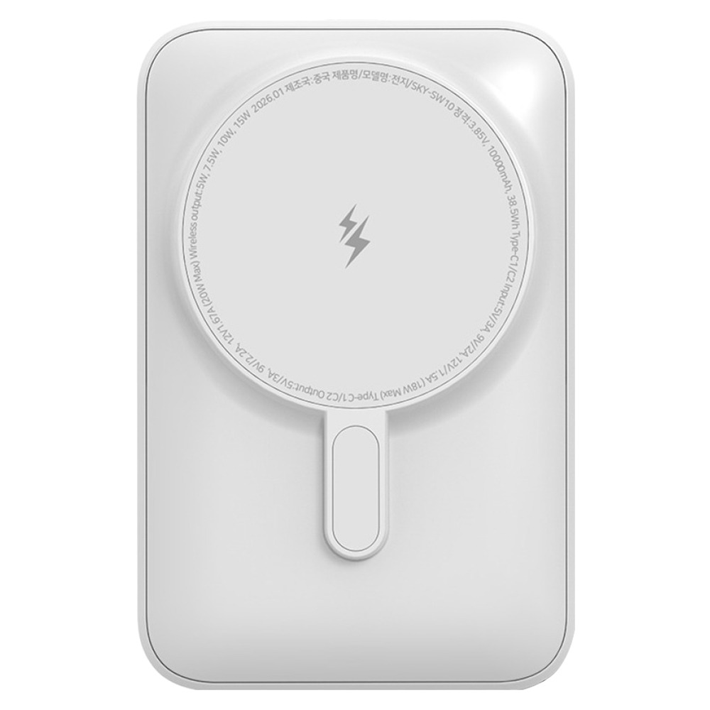 SKY 필 솔리드 맥세이프 PD20W 반고체 고속충전 보조배터리 10000mAh C타입, 화이트, SKY-SW10 29,990원
