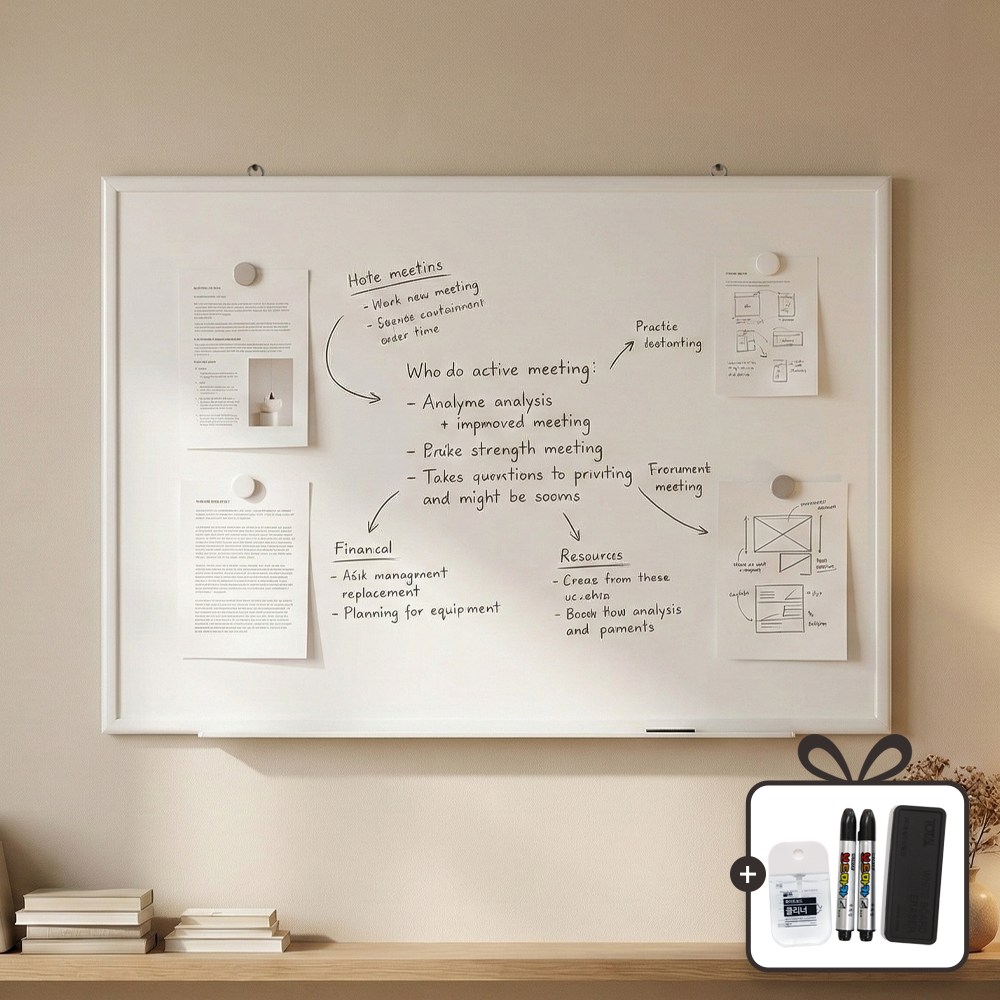 토탈하얀칠판 자석 화이트 보드, 화이트우드, 현재가 117,000원