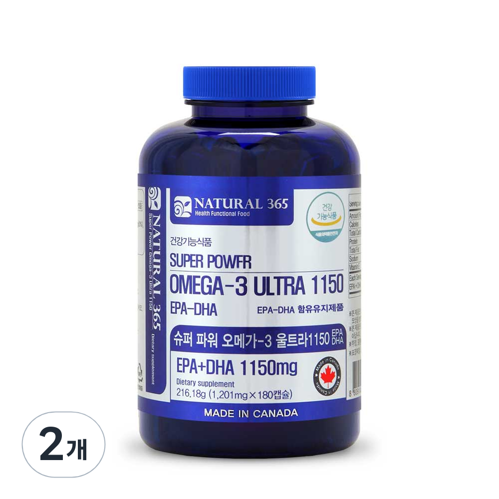 내츄럴365 슈퍼파워 오메가3 울트라 1150 180캡슐 50,600원