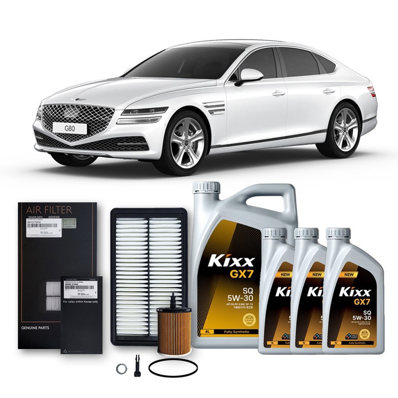 G80 RG3 2.5 터보 가솔린 (20-26년식) 킥스합성유+순정필터세트 5W30 90,800원