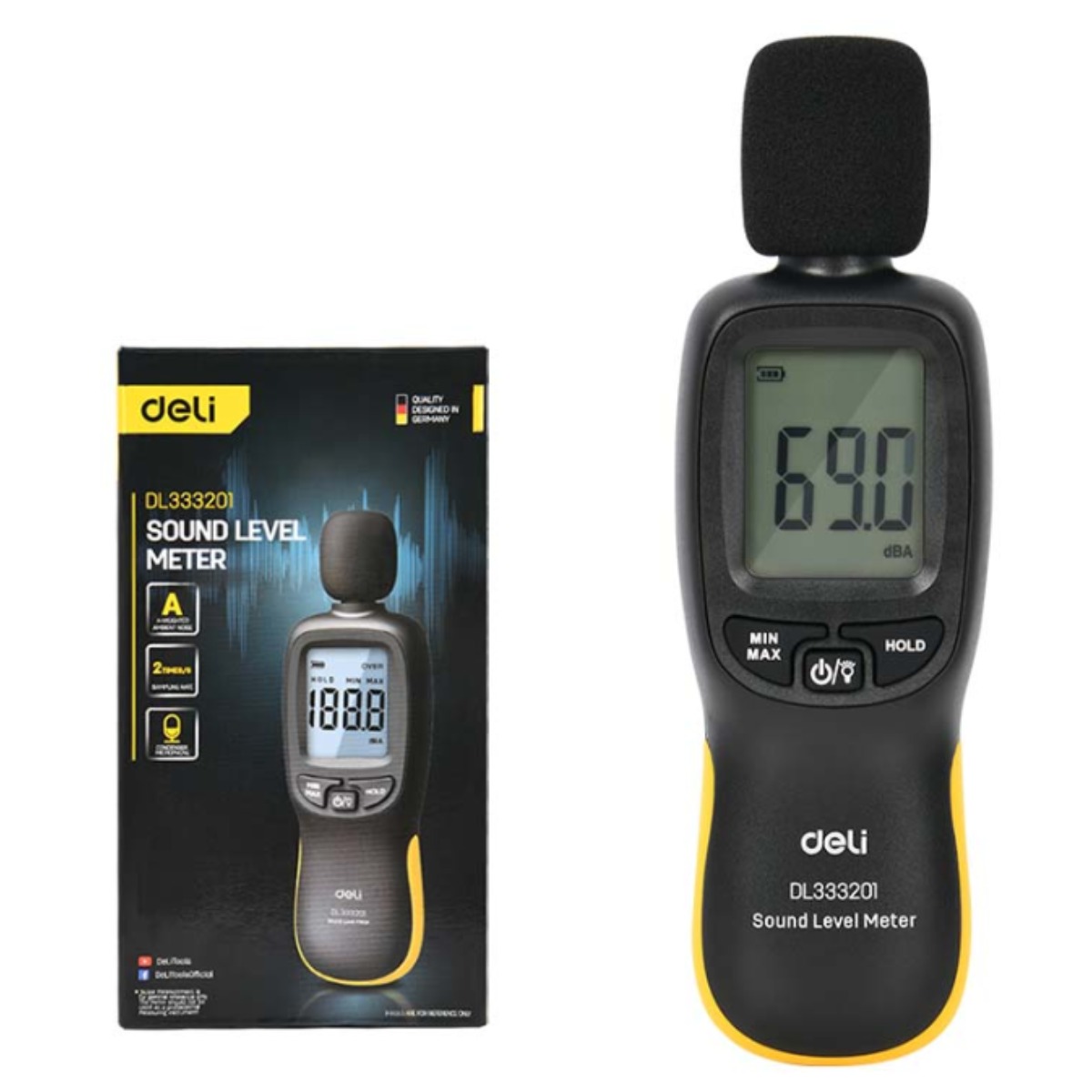 델리툴즈 소음측정기 데시벨측정기 소음계 (EDL333201), 1개, 상세페이지 참조 36,230원
