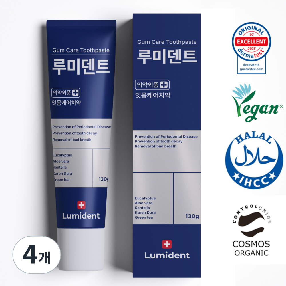 루미덴트 잇몸 치약 구취제거 치석예방, 4개, 130ml 34,000원