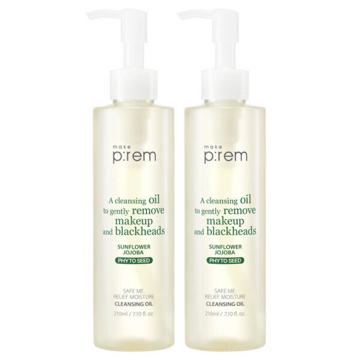 1+1 세이프 미 모이스처 클렌징 오일 210ml (저자극/전성분14개/블랙헤드제거/비건) 40,800원