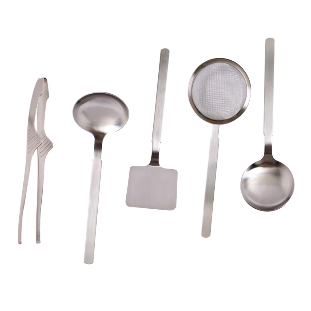 홈앤스토리 국내산 스텐룩 올스텐 304 조리도구, 실버, 1개, 국자+뒤집개+서빙스푼+거품건지가+받침형집게 36,280원