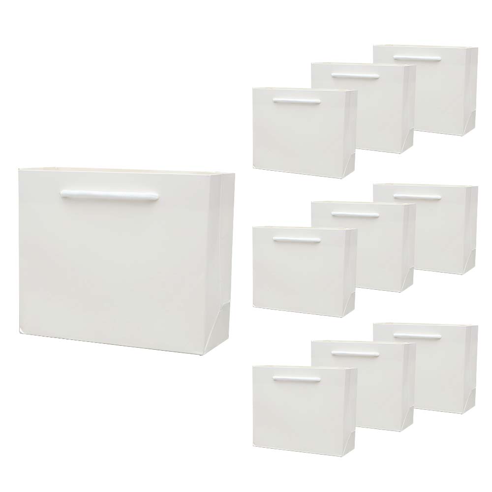 세모쇼핑백 튼튼한 고급 쇼핑백 10매입 선물용 종이가방 10p 무지쇼핑백 두꺼운 종이백 12종, 화이트@10매입@ 15,400원