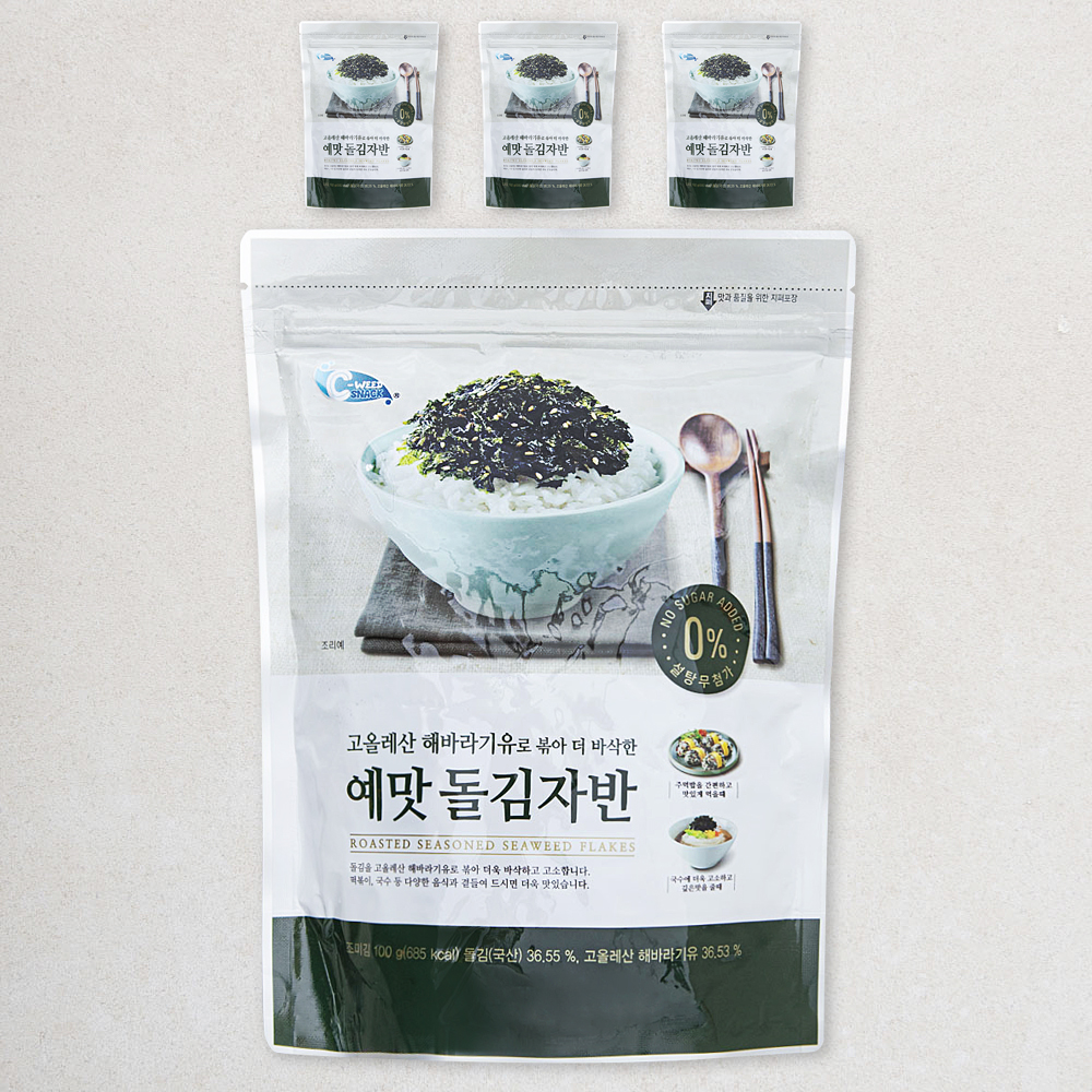 [로켓프레시] 예맛 해바라기유로 볶아 더 바삭한 돌김자반, 100g, 4봉 18,890원