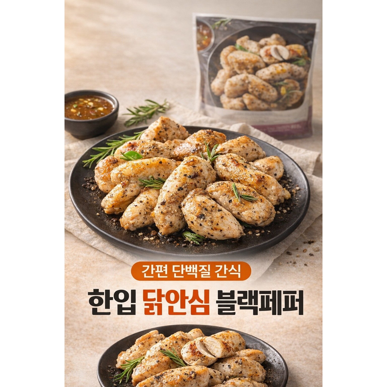 하림 무항생제iff 한입쏙 닭안심 블랙페퍼 14,500원