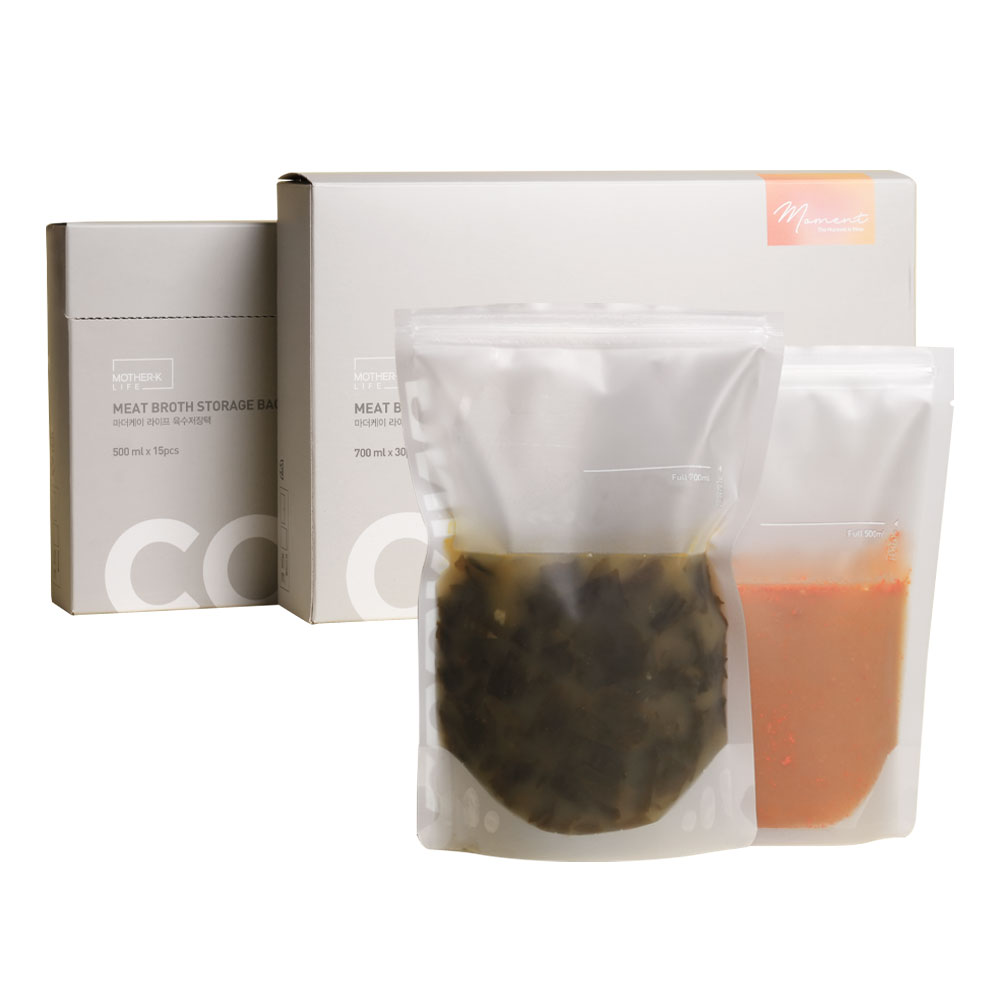 마더케이라이프 육수 저장팩 500ml x 15p + 700ml x 30p 세트 16,000원