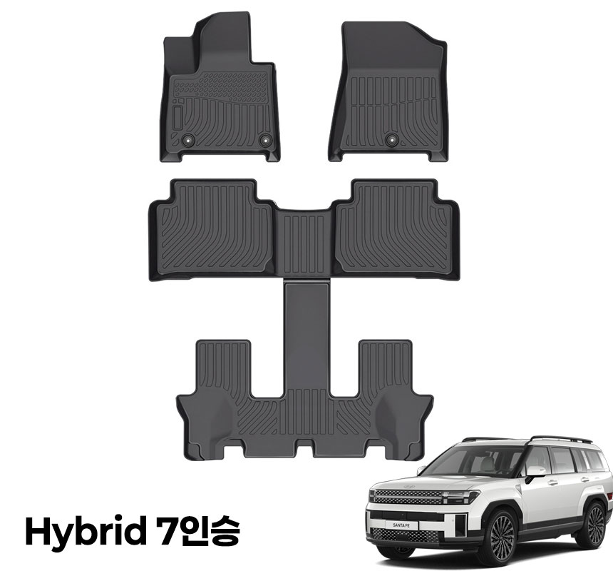 TPE카매트 싼타페 7인승 하이브리드 MX5 1열+2열+루프코일 3D매트, 싼타페 5인승 가솔린 MX5 129,000원