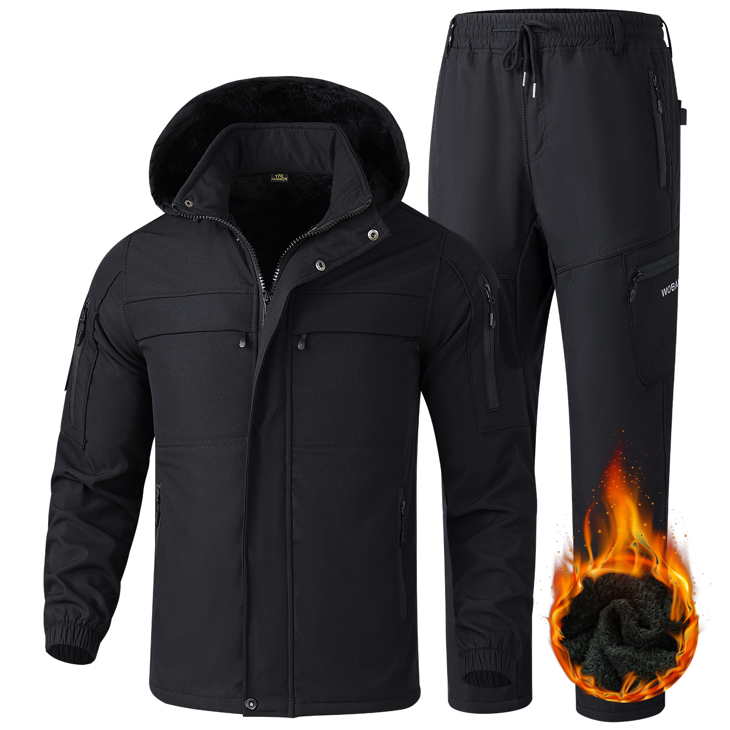 [ANYOU] 겨울 남성 방풍 방수 트기모 보온 상하 세트 방한복 웜 아웃도어 작업복  노동보호복 멀티포켓 54,600원