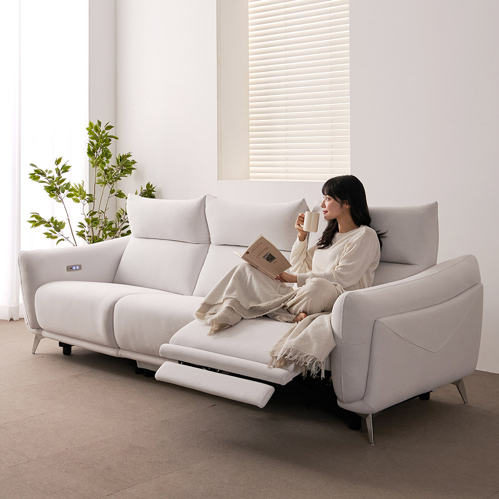 라자가구 밀란 4인용 소파 전동 리클라이너 쇼파, 아이보리 674,000원