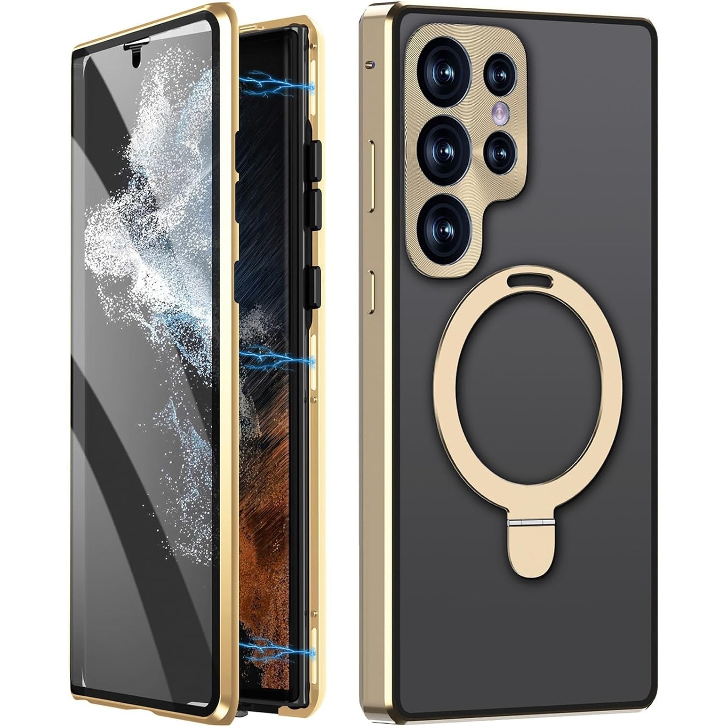 헤미션 겔럭시 S24 울트라 풀커버 매그세이프 케이스 - 양면강화유리 마그네틱 자동흡착  MagSafe 거치대 케이스 C24US 21,800원