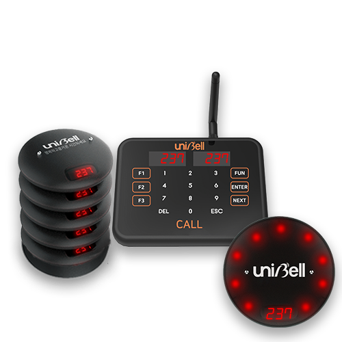 카페벨 진동벨 식당 픽업벨 5개 세트 유니벨 (스택충전기+진동벨 5개+호출기) 399,000원