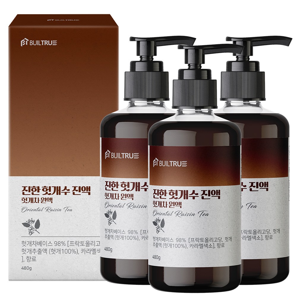 빌트루 진한 헛개수 진액 헛개차 원액, 3개, 480g 30,900원