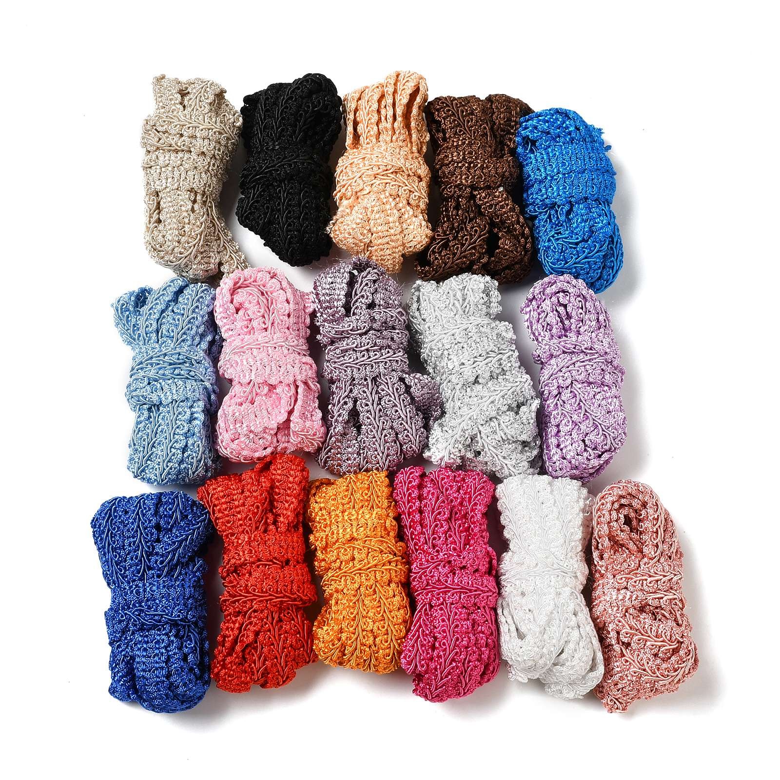 폴리에스터 지네 레이스 리본 혼합 색상 DIY 웨딩 의상 액세서리 1.1cm 32m, 16색 혼합 16,020원