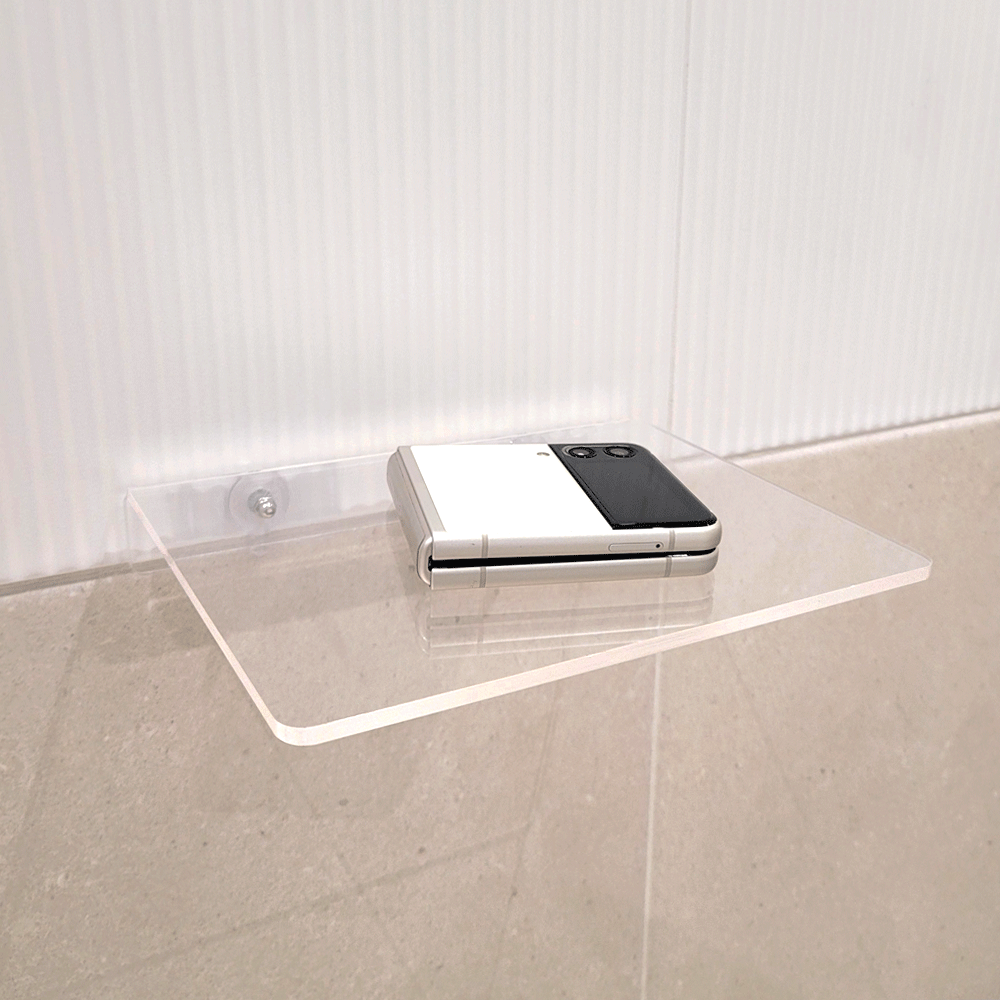 무타공 일자선반 화장실 휴대폰 투명 거치대 욕실 핸드폰 아크릴 무타공 선반 10,060원