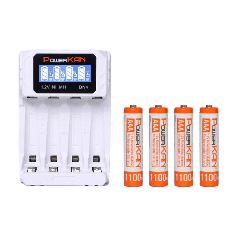 POWERKAN DN4 4구 충전기+충전지 세트 AAA 1100mAh 4알 니켈수소 26,800원