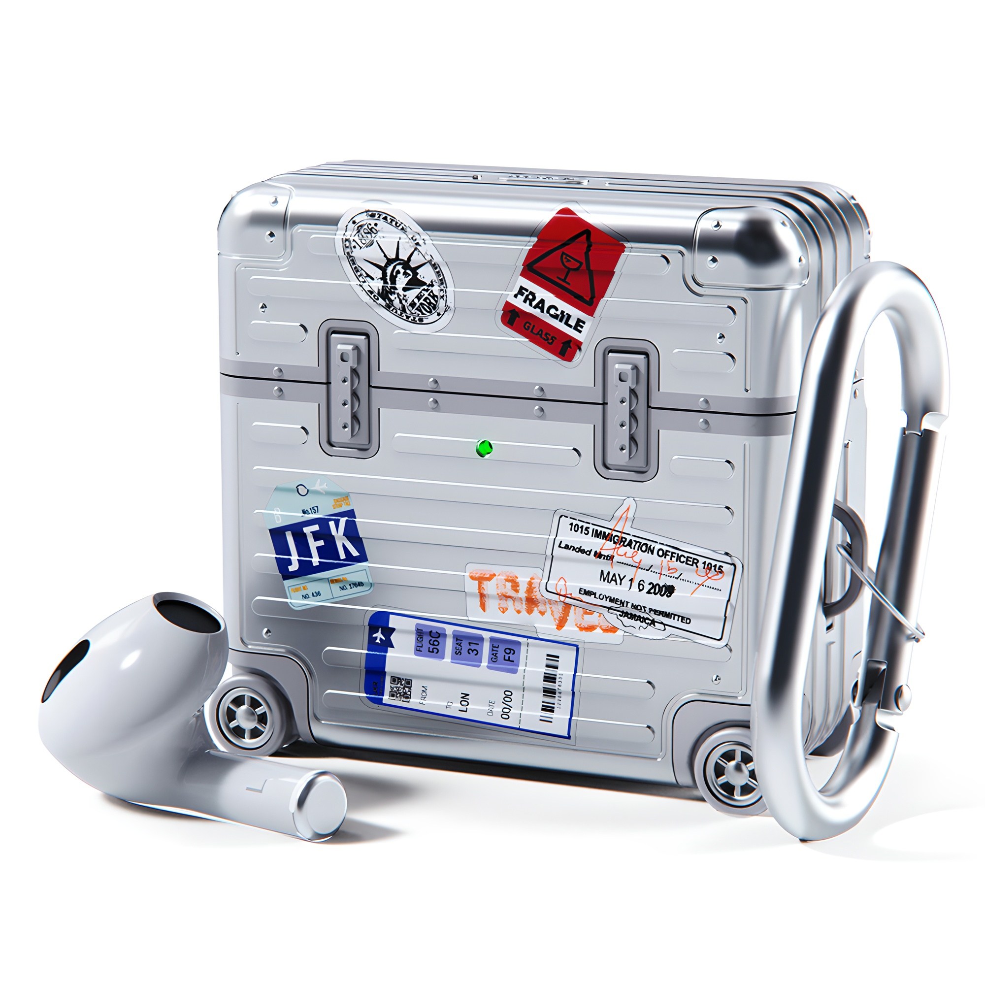 미아크 에어팟 캐리어 케이스, 에어팟 4세대, 실버, 1개 19,300원