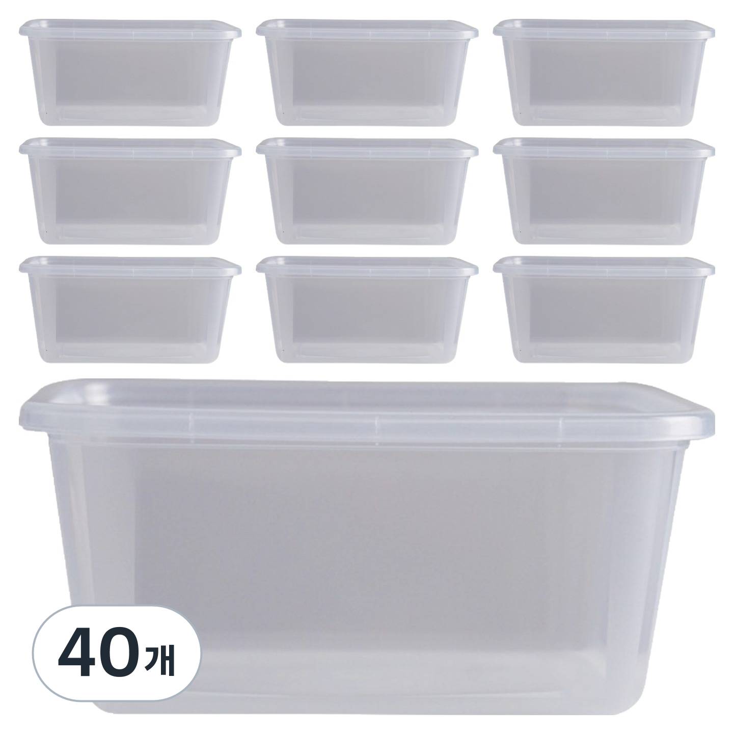 바나나빌딩 일상곳곳 다회용 밀폐용기 사출 직사각, 40개, 1.5L 42,000원