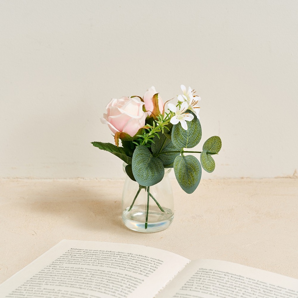 [모던하우스]미니 로즈 16cm_핑크 &유리병_AF0225020 7,900원
