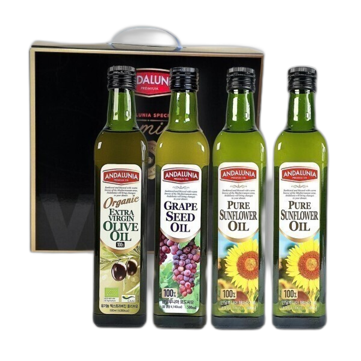안달루니아 스페인산 유기농 올리브유 포도씨유 해바라기씨유2 4P 선물세트 26년 설날 선물세트 56,900원