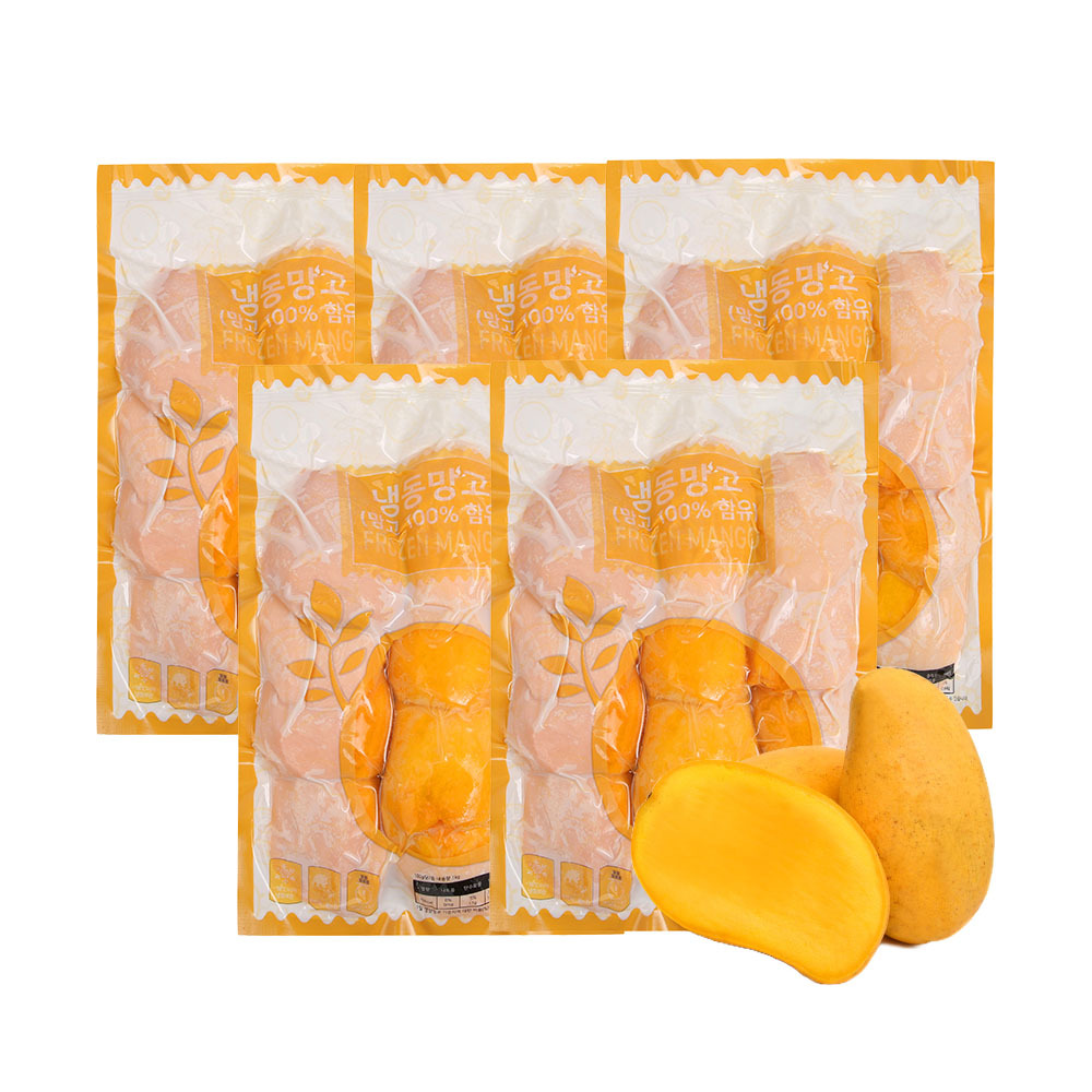 산들네이처 망고 하프 냉동망고 냉동과일 망고주스 망고빙수 5kg (1kg x 5봉) 28,500원