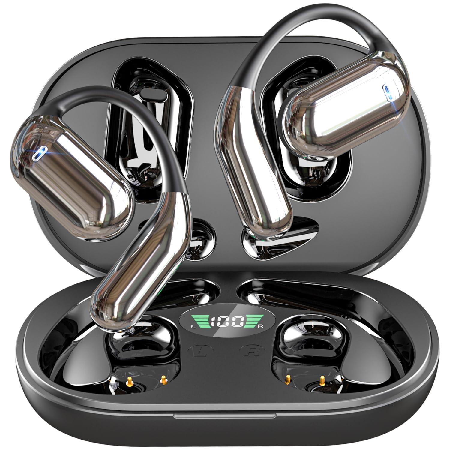 이어폰 5.4 이어폰, 무선 이어폰 Sport Over Earphones 내장 마이크, 이어폰 50H 재생 시간 이어폰 LED 디스플레이 충전 케이스, 방수 디자인, 달리기 피트니, Q16 43,000원