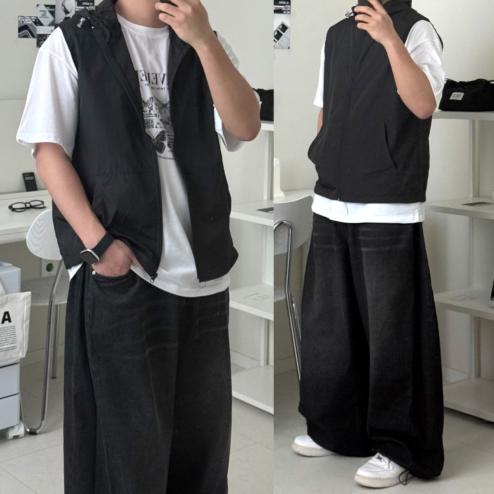 르위 경량 조끼 바람막이 베스트 후드 남녀공용 26,900원