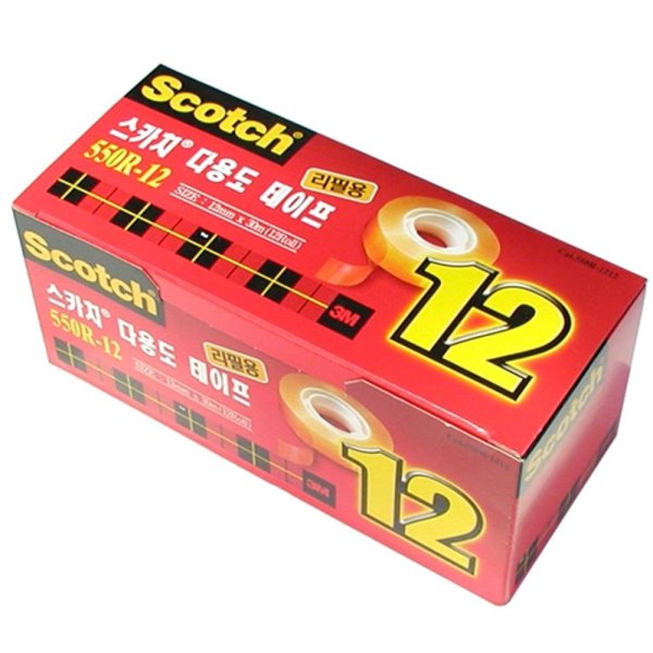 3M 스카치 550R 다용도 테이프 리필 12mm x 30m 31,560원