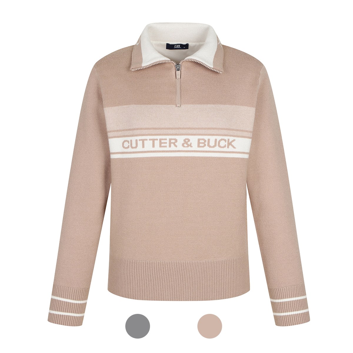 커터앤벅 여성 로고 자카드 방풍 반집업 골프니트 CBFSW44809 63,060원