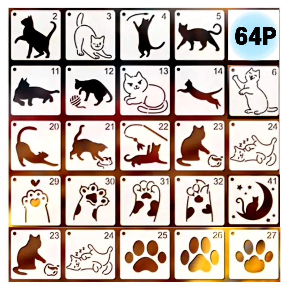 제니미엘 DIY 스텐실 도안 강아지 고양이 동물 캐릭터, 1개 24,900원