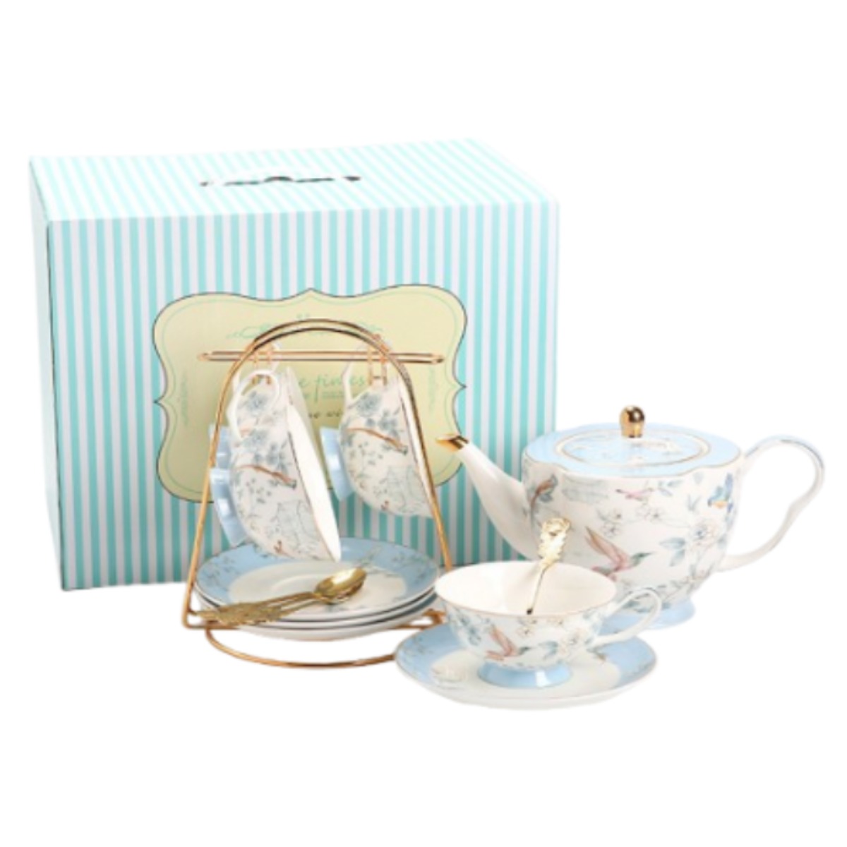 로앤티 영국풍 티팟 세트 빈티지 엔틱 티포트 차포트 다도 다기 세트 플라워 차포트, 1세트, 960ml, 하이컵구성 128,900원