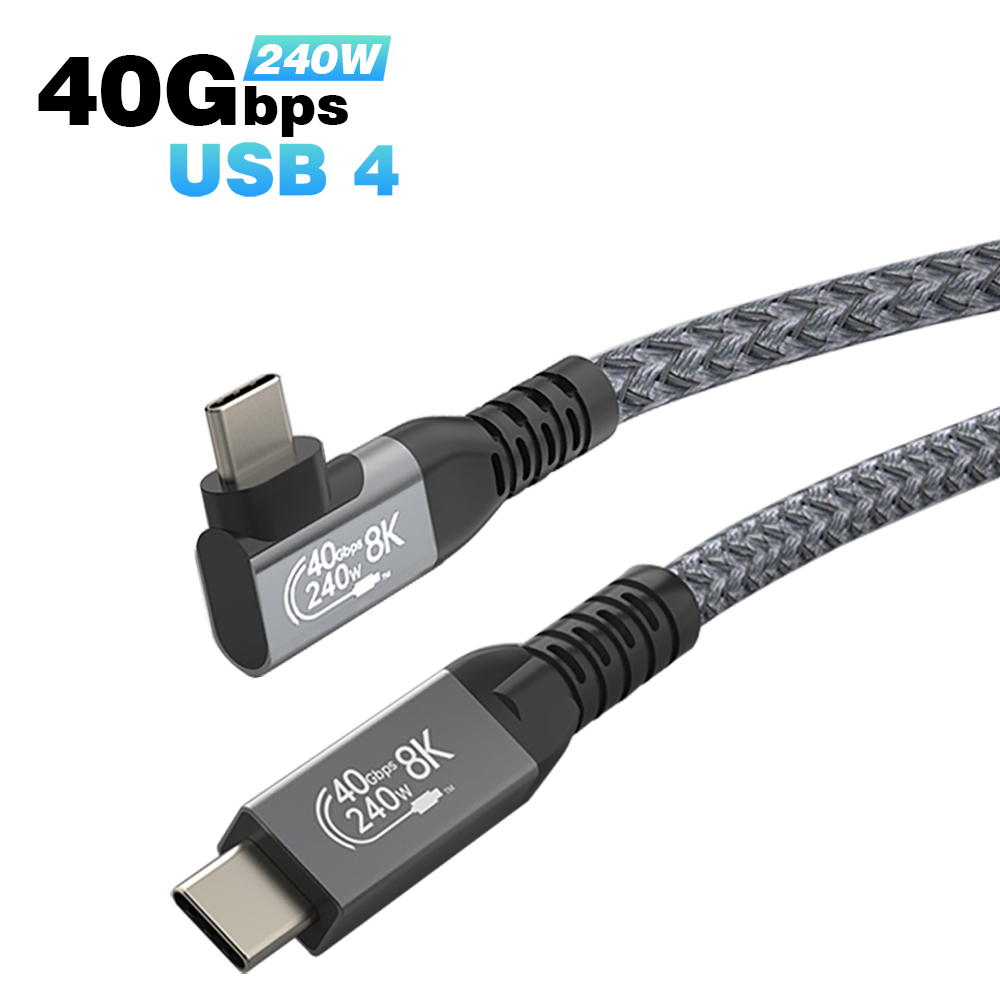 호환 UGOURD USB 4 40Gbps 케이블 Thunderbolt4 유형 c 팔꿈치 90도 각도 240W C eGPU ssd 상자 ACASIS 용 19,400원