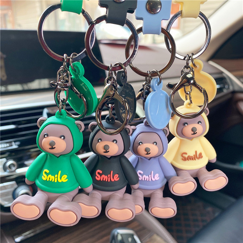 스마일후드티 입은 곰돌이 키링 (4color) / 가방키링 8,700원