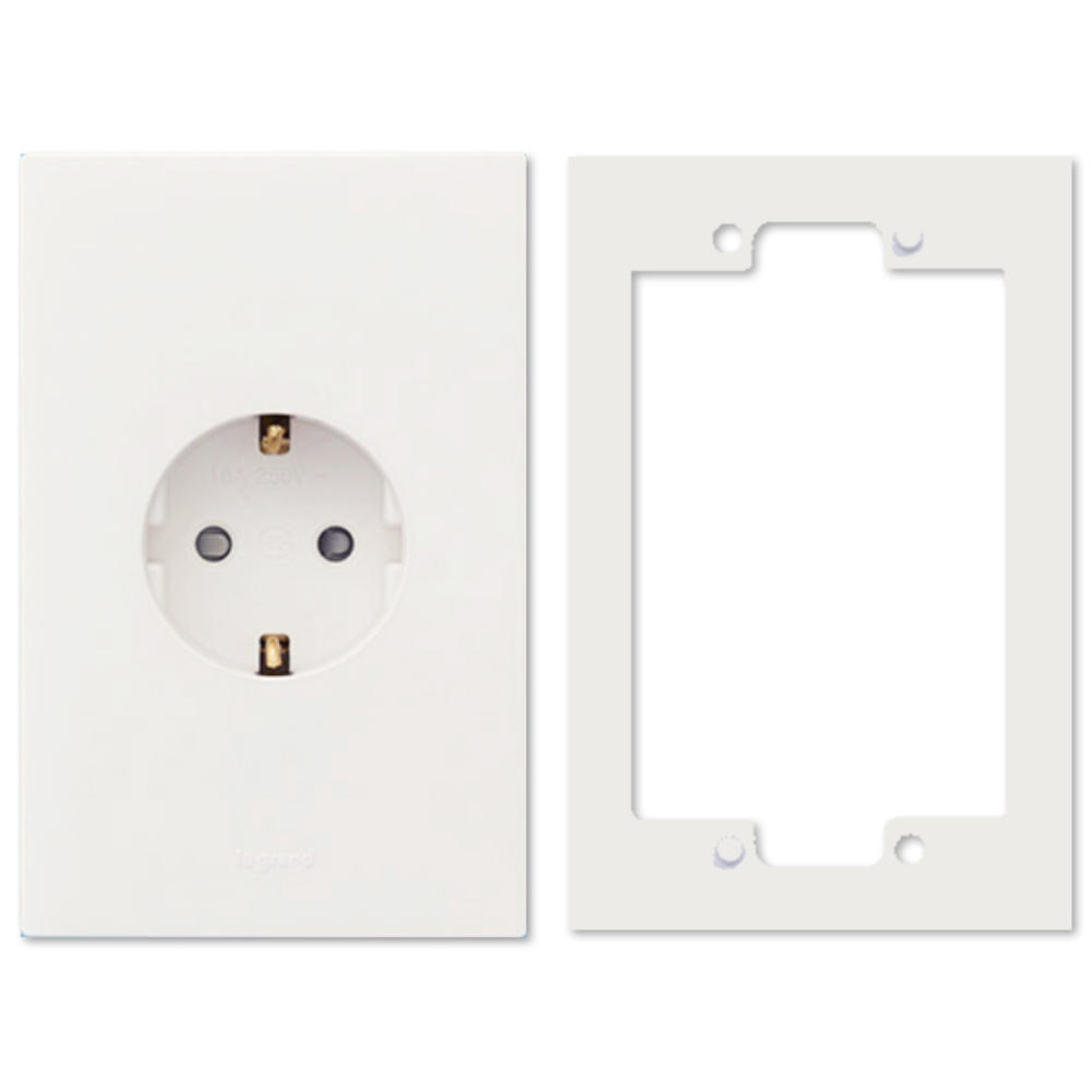 아남르그랑 아펠라 접지 1구 콘센트+보조대 화이트 4,300원