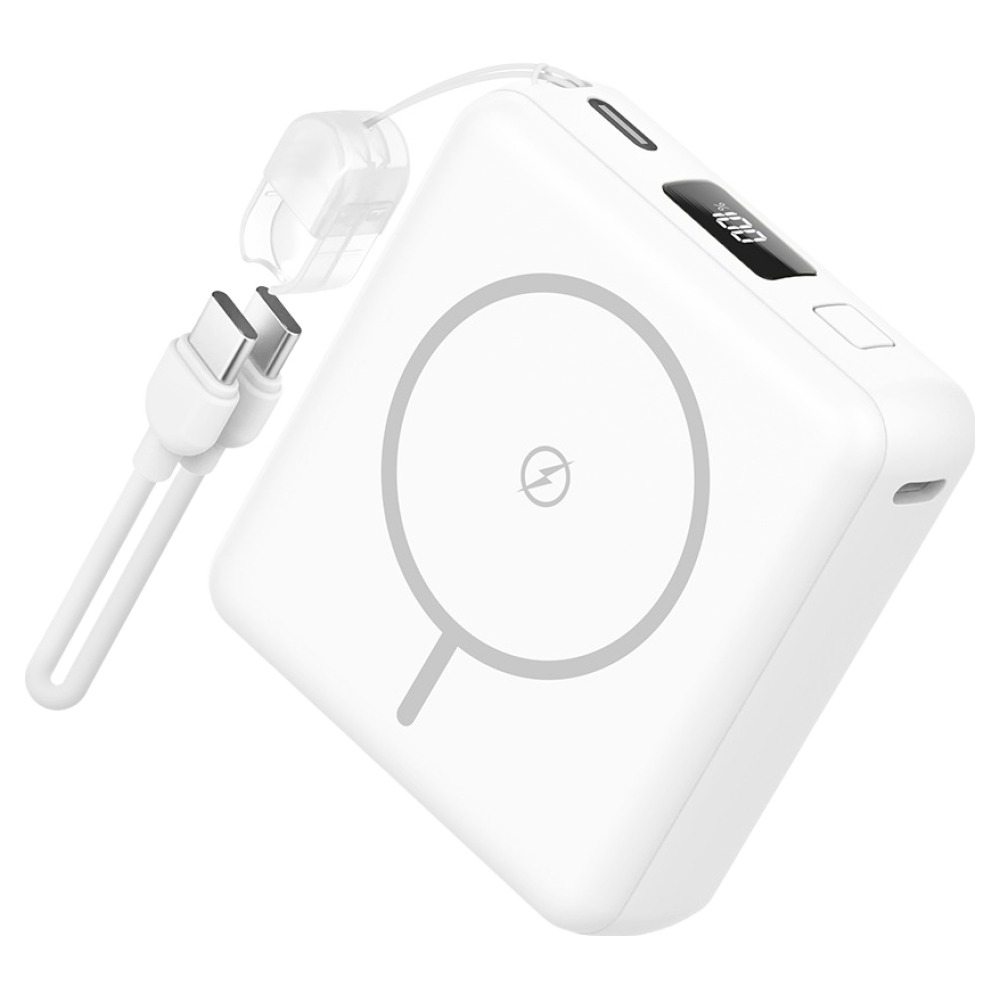 스마텍 미니 맥세이프 보조배터리 10000mAh + C타입 to C타입 스트랩 케이블 세트, 화이트, STPB-MFB100 22,900원