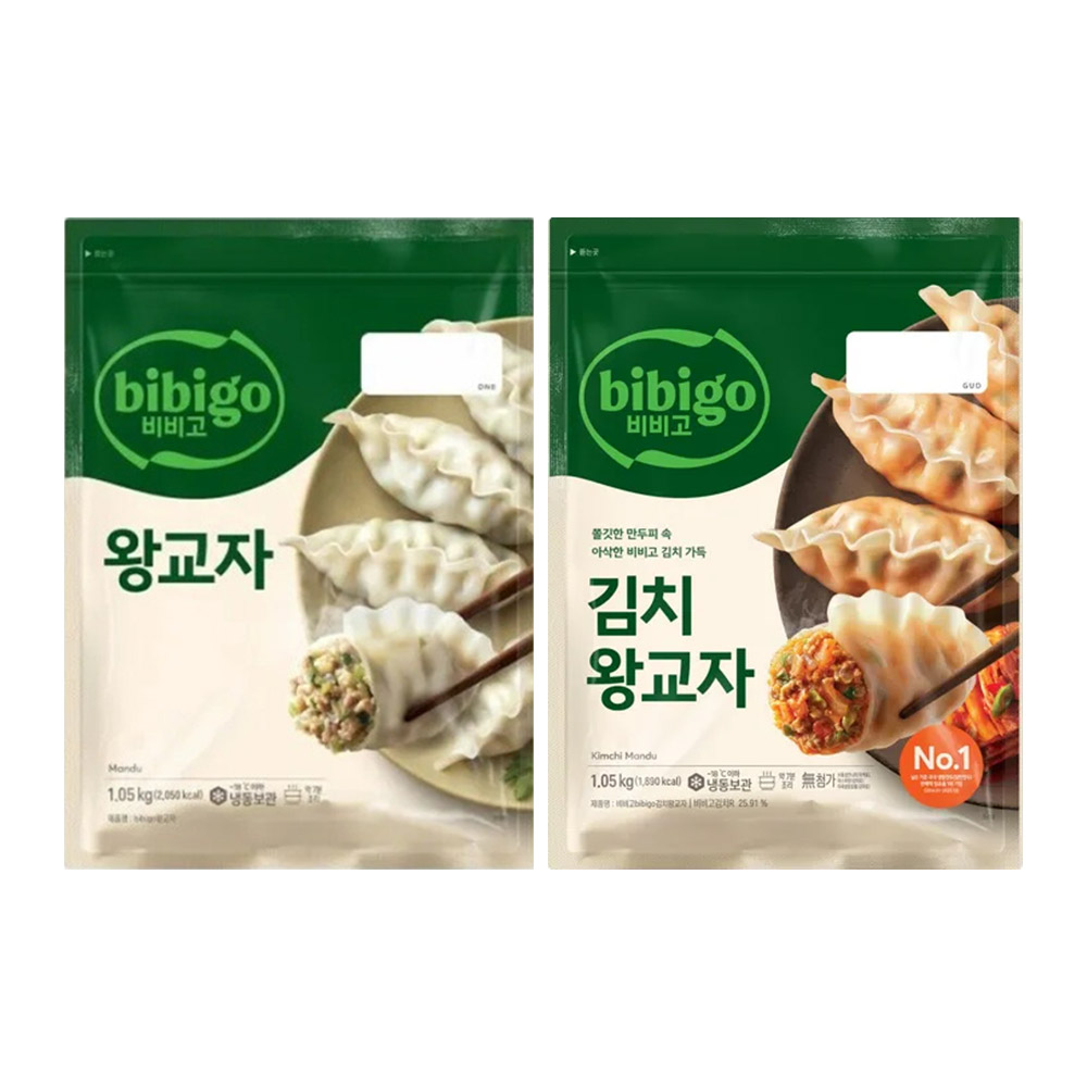 CJ 비비고 왕교자 1.05kg + 김치왕교자 1.05kg, 1세트, 2.1kg 19,690원