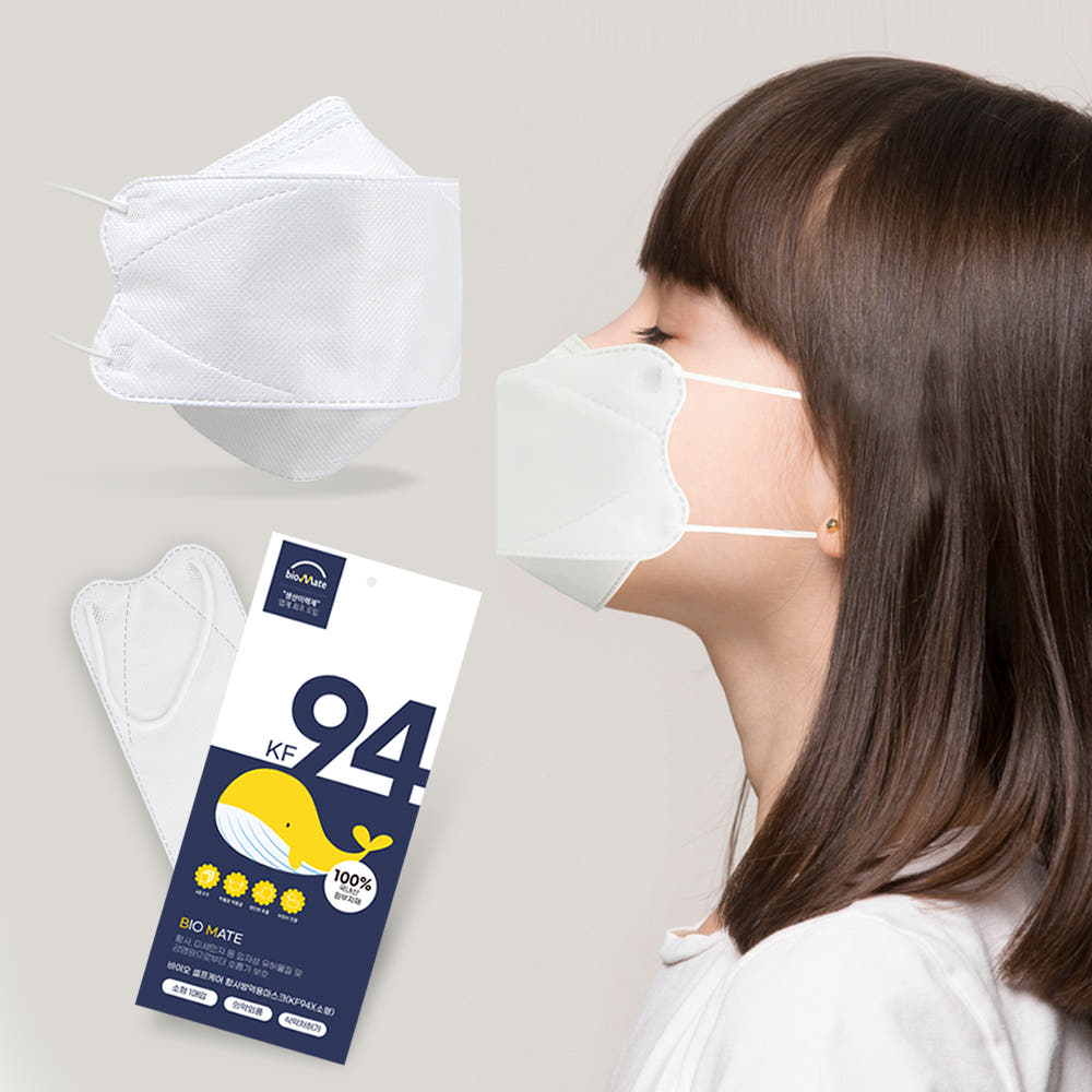 바이오셀프케어 KF94 황사방역마스크 소형/중형/대형 피부저자극 기능성코지지대 귀편하고 숨쉬기편한 얼굴작아보이는효과 고래마스크 친환경 개별포장 100매입 당일무료배송 29,790원