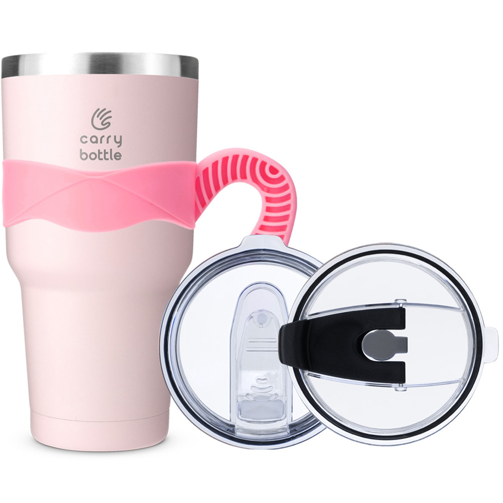 캐리보틀 몬스터 텀블러 + 플립 빨대 뚜껑 + 전용 손잡이 세트 17,230원