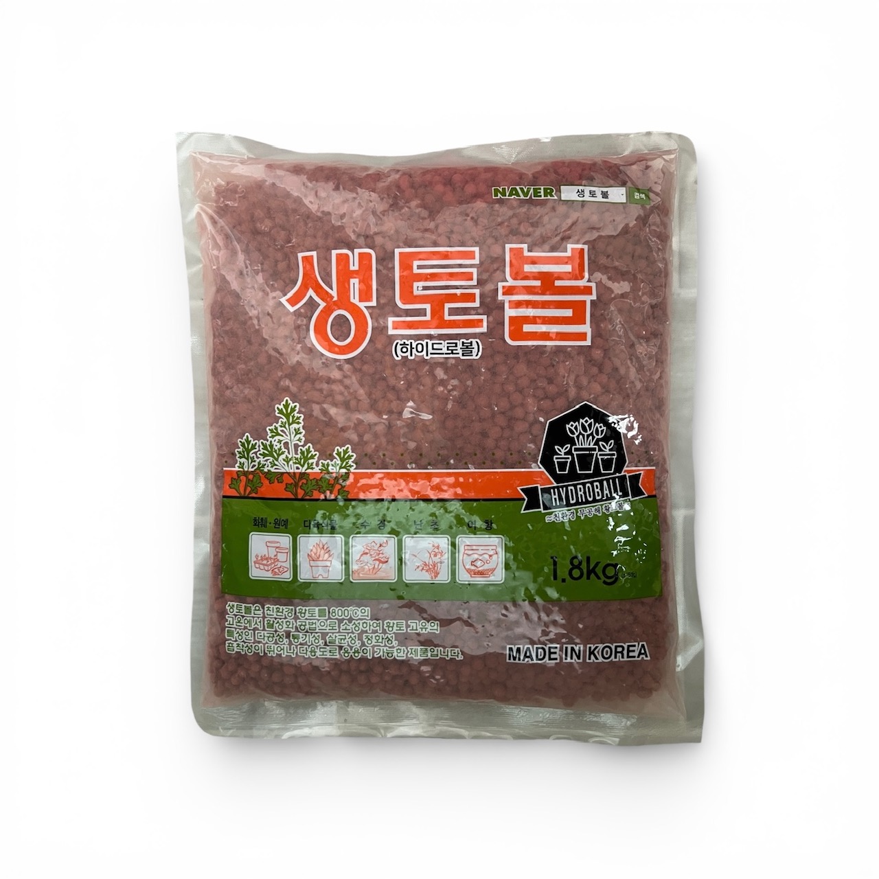 바른화분 국산 황토볼 하이드로볼 1.8kg (화분, 어항, 장식, 여과재), 1개 5,630원